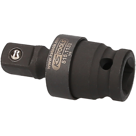 Dunkelgrauer Knickgelenk-Steckschlüsselsatz von KS Tools mit silbernem Kugelgelenk.